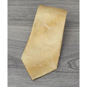 Sean John Fine Tailoring‎ Paisley 100% Imported Silk Hand Made Gold Neck Tie